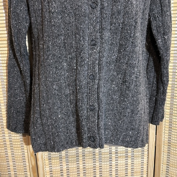 J. Crew Long Gray Cardigan Wool Knit Sweater Medium - Picture 7 of 16